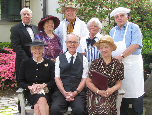 Vanderbilt Living History cast: Seated, from left, Florence Lucker, Charlie Russell, Beverly Pokorny. Standing, from left: Vincent Ilardi, Susan Bowe, Rick Outcault, Mary McKell, Peter Reganato.