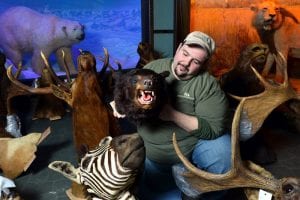 George Dante, a taxidermist, repaired stuffed animal heads As part of the Suffolk County Vanderbilt Museum’s restoration of its Stoll Wing, George Dante, a taxidermist, repaired stuffed animal heads. Photos: Kathy Kmonicek for The New York Times
