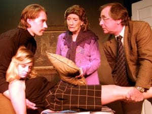 Photo by Frederic DeFeis The cast, from left: Erik Von Himmel, Mary Caufield, Judith Anderson, Charles Calabrese