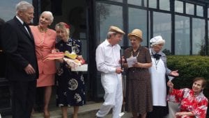 Living History actors, from left, Rick Outcault, Florence Lucker, Ellen Mason, Jim Ryan, Beverly Pokorny, Mary McKell and Carmen Collins. Vanderbilt Museum Living History actors, from left, Rick Outcault, Florence Lucker, Ellen Mason, Jim Ryan, Beverly Pokorny, Mary McKell and Carmen Collins.