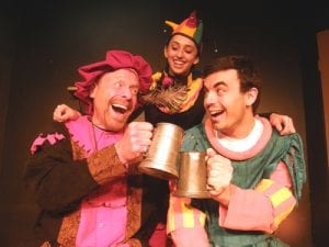 Photo by Jes Almeida Twelfth Night cast members, from left, Ron Sabo, Payton Galinson and Brian Dorfman