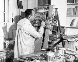 William Belanske at his easel on the Vanderbilt Estate Photo from Vanderbilt Museum archives William Belanske at his easel on the Vanderbilt Estate