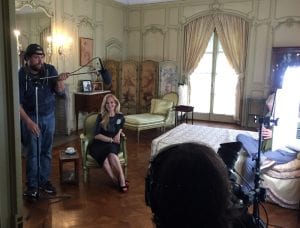 Vanderbilt Museum photo Consuelo Vanderbilt Costin takes a break during a video shoot at the Vanderbilt Mansion for her new jewelry collection