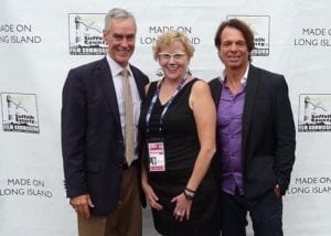 At the 24th annual Hamptons International Film Festival, from left, Lance Reinheimer of the Vanderbilt Museum, Dianna Cherryholmes of the Suffolk County Office of Film and Cultural Affairs, and Patrick Askin, producer, writer and actor. Photo by Erin Reyes