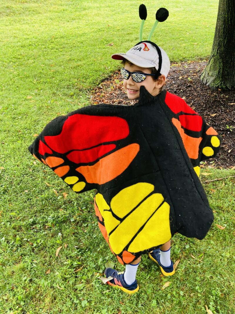 A Junior Explorer wearing a butterfly costume.